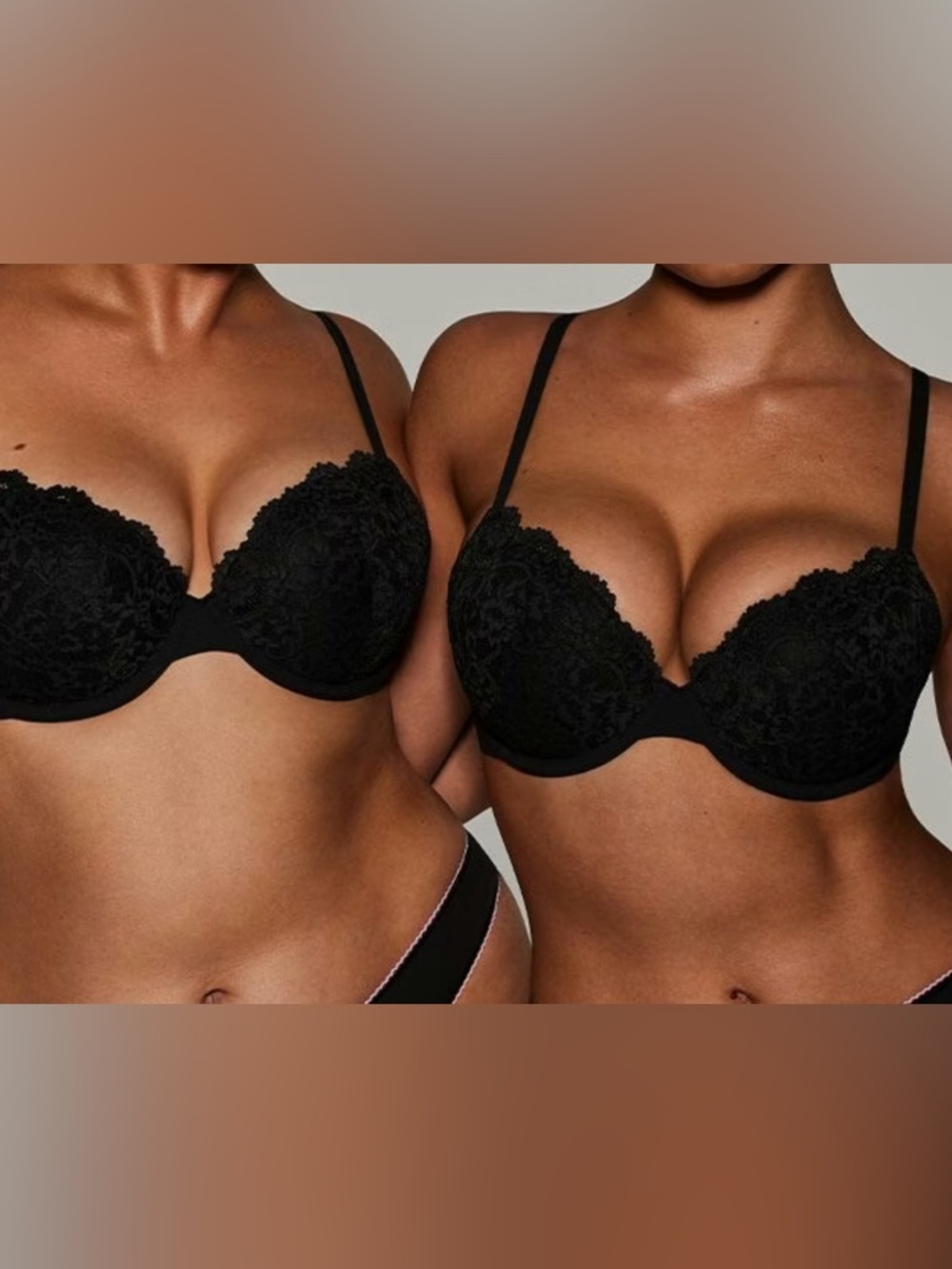 Skims Black Lace Push-up Bra